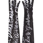 Dolce & Gabbana Black White DG Logo Elbow Length Mitten Gloves