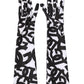 Dolce & Gabbana Black White DG Logo Elbow Length Mitten Gloves