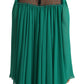 Philosophy Green Lace Polyester Long Sleeves Pleated Top Blouse