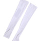 Dolce & Gabbana White Nylon Fingerless Elbow Length Mitten Gloves