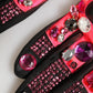Dolce & Gabbana Black Pink Crystal Wrist Length Mitten Gloves