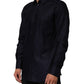 Dolce & Gabbana Blue Cotton Collared Long Sleeve GOLD Men Dress Shirt