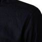 Dolce & Gabbana Blue Cotton Collared Long Sleeve GOLD Men Dress Shirt