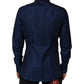 Dolce & Gabbana Blue Cotton Collared Men GOLD Dress Shirt