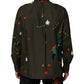 Dolce & Gabbana Green Superhero Print Button Down Shirt