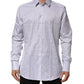 Dolce & Gabbana White Stripes Long Sleeves GOLD Dress Shirt