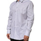 Dolce & Gabbana White Stripes Long Sleeves GOLD Dress Shirt