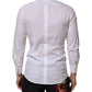 Dolce & Gabbana White Cotton Collared Men GOLD Dress Shirt