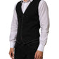 Dolce & Gabbana Black Wool Dress Formal Men Waistcoat Vest