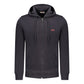 Rifle Blue Cotton Men's Hooded Sweatshirt