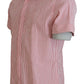 Dolce & Gabbana Red White Striped Cotton Short Sleeve Shirt
