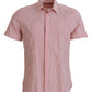 Dolce & Gabbana Red White Striped Cotton Short Sleeve Shirt