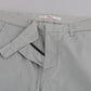 Jucca Cotton Gray High Waist Skinny Cropped Trousers Pants