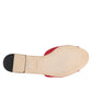 Dolce & Gabbana Red Embellished Flats Slip On Sandals Shoes