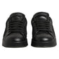 Dolce & Gabbana Black Floral Lace Low Top Sneakers Shoes