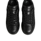 Dolce & Gabbana Black Floral Lace Low Top Sneakers Shoes