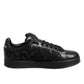 Dolce & Gabbana Black Floral Lace Low Top Sneakers Shoes