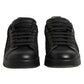 Dolce & Gabbana Black Floral Lace Low Top Sneaker Shoes