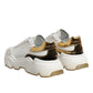 Dolce & Gabbana White Gold Daymaster Low Top Sneakers Shoes