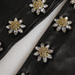 Dolce & Gabbana Black Leather Embellished Long Mitten Gloves