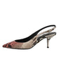 Dolce & Gabbana Multicolor Leather Heels Slingback Shoes