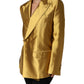 Dolce & Gabbana Gold Satin Long Sleeves Blazer Coat Jacket