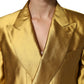 Dolce & Gabbana Gold Satin Long Sleeves Blazer Coat Jacket