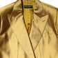 Dolce & Gabbana Gold Satin Long Sleeves Blazer Coat Jacket