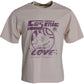 Dolce & Gabbana Beige Cosmic Love Cotton Crew Neck T-shirt