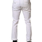 AT.P.CO White Cotton Skinny Fit Mid Waist Denim Trouser Jeans