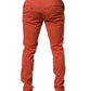 Domenico Tagliente Orange Skinny Fit Men Chino Trouser Pants