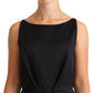 Cédric Charlier Black Sleeveless Pleated Aline Knee Length Dress