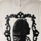Dolce & Gabbana Cream Silk Silhouette Detail Short Sleeve Top