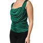 Dolce & Gabbana Green Viscose Drape Jersey Organzine Tank Top