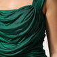 Dolce & Gabbana Green Viscose Drape Jersey Organzine Tank Top