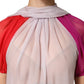 Dolce & Gabbana Multicolor Short Sleeves Silk Blouse Top