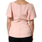 Dolce & Gabbana Pink Short Sleeves Round Neck Blouse Top