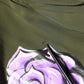 Boutique Moschino Top Green Acetate Collared Long Sleeves Floral Top