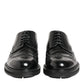 Dolce & Gabbana Black Calfskin Leather Derby Men Dress Shoes