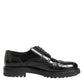 Dolce & Gabbana Black Calfskin Leather Derby Men Dress Shoes