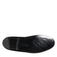 Dolce & Gabbana Black Velvet Gold Crown Mens Loafers Shoes