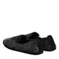 Dolce & Gabbana Black Jacquard Leather Slip On Loafers Shoes