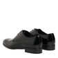 Dolce & Gabbana Black Calfskin Leather Derby Dress Shoes