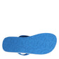 Dolce & Gabbana Blue White Logo Beachwear Flats Slipper Shoes