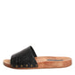 Dolce & Gabbana Black Brown Leather Slides Sandals Shoes