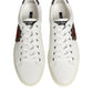 Dolce & Gabbana White Leather Heart Embellished Sneakers Shoes