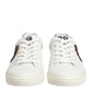 Dolce & Gabbana White Leather Heart Embellished Sneakers Shoes