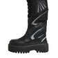 Dolce & Gabbana Black Leather Mid Calf Biker Boots Shoes