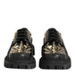 Dolce & Gabbana Black Leather Jeweled Crystals Derby Shoes