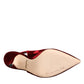 Dolce & Gabbana Red Suede High Heels Slingbacks Sandals Shoes